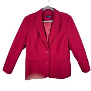 Chadwicks Red Collared Single Breasted Button Up Lined Wool Pea Coat Size M‎